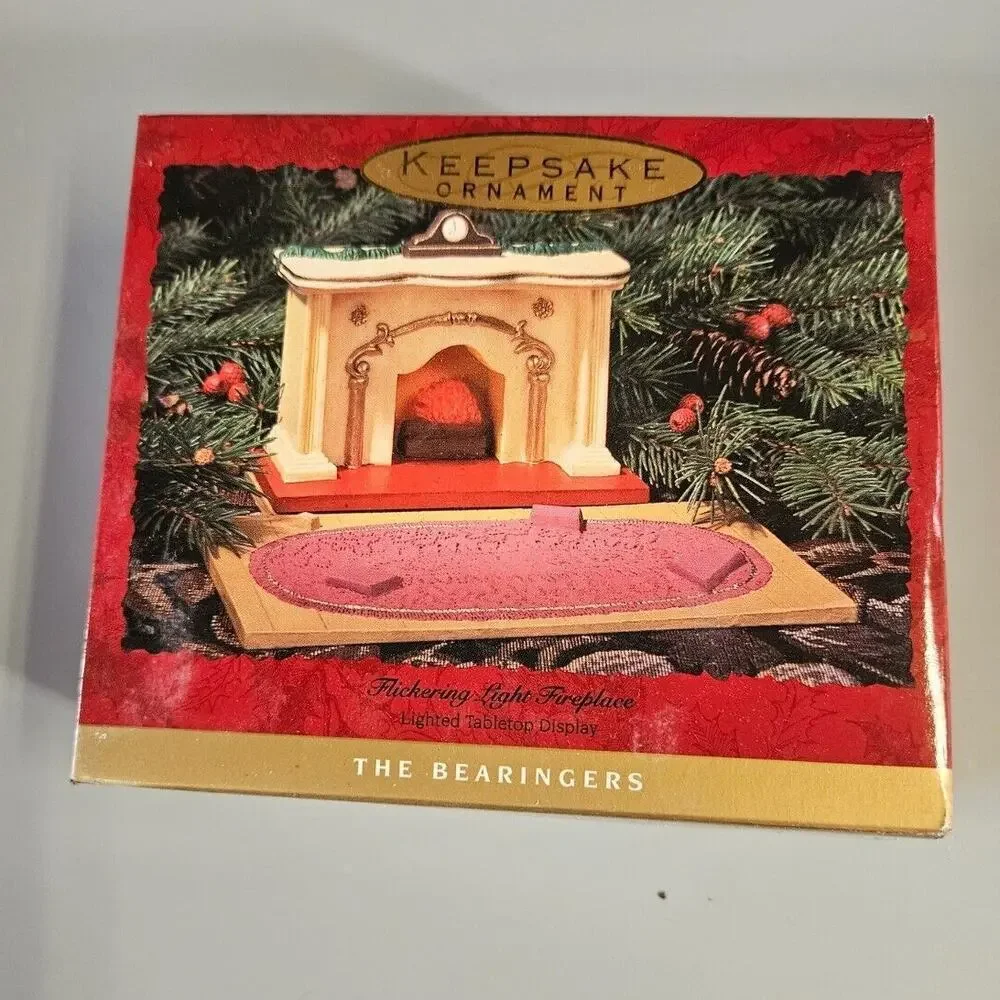 Vintage Bearingers Flickering Light Fireplace 1993 Hallmark Keepsake Ornament